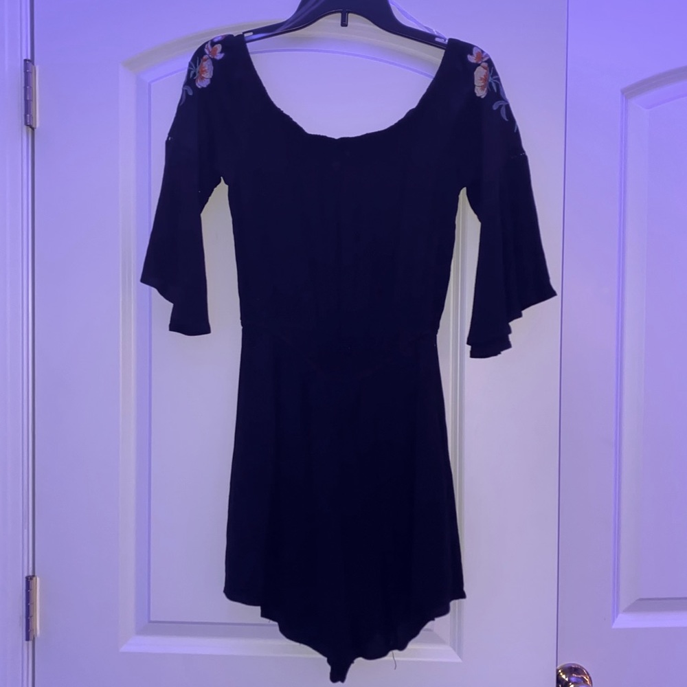 Flower Embroidered Romper